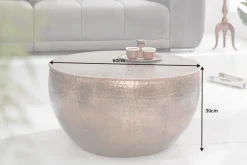 Runder Couchtisch ORIENT II 60cm kupfer geflammt Metall Hammerschlag Design handmade