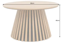 Runder Couchtisch VALHALLA WOOD 50cm natur Eichenholz Säulenfuß