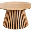 Runder Couchtisch VALHALLA WOOD 70cm natur Eichenholz Säulenfuß