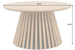 Runder Couchtisch VALHALLA WOOD 70cm natur Eichenholz Säulenfuß