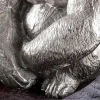Runder Couchtisch WILDLIFE KONG 60cm silber Metall Glas Affenfigur Gorilla Skulptur handmade