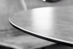 Runder Esstisch ALPINE 120cm anthrazit Keramik schwarzes Metallgestell