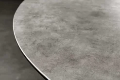 Runder Esstisch ALPINE 120cm anthrazit Keramik schwarzes Metallgestell