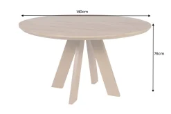 Runder Esstisch ART WOOD 140cm braun massiv Mangoholz