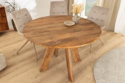 Runder Esstisch ART WOOD 100cm braun massiv Mangoholz