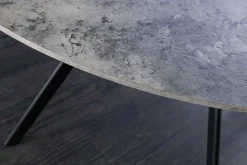 Runder Esstisch ATELIER 100cm grau Beton-Design schwarz Metall