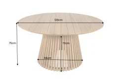 Runder Esstisch EMPIRE TEAK 120cm braun Teakholz Indoor Outdoor wetterfest