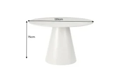 Runder Esstisch EN VOGUE 120cm matt grau Beton-Design mit Säulenfuß