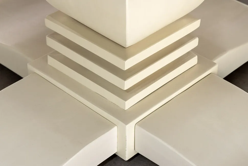 Runder Esstisch HAMPTONS 140cm hellbraun creme recycelte Pinie Massivholz