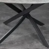 Runder Esstisch HELIX 120cm grau Beton-Design schwarze Metallbeine Sterngestell