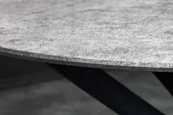 Runder Esstisch HELIX 120cm grau Beton-Design schwarze Metallbeine Sterngestell