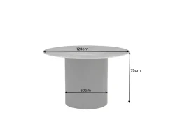 Runder Esstisch UNIQUE 120cm schwarz Keramik mit Säulenfuß