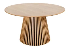 Runder Esstisch VALHALLA WOOD 140cm natur Eichenholz Säulenfuß