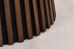 Runder Esstisch VALHALLA WOOD 140cm smoked Eichenholz Säulenfuß