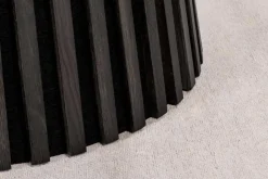 Runder Esstisch VALHALLA WOOD 140cm schwarz Eichenholz Säulenfuß