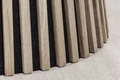 Runder Esstisch VALHALLA WOOD 120cm grau Eichenholz Säulenfuß