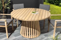 Runder Gartentisch KOPENHAGEN 120cm natur Akazie Massivholz In- und Outdoor wetterfest