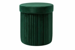 Runder Hocker ÉLAN 40cm grün Samt faltbar mit Stauraum