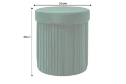 Runder Hocker ÉLAN 40cm grün Samt faltbar mit Stauraum