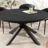 Runder In- und Outdoor Esstisch GALAXY 120cm anthrazit Keramik Aluminium Gartentisch