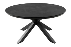 Runder In- und Outdoor Esstisch GALAXY 120cm anthrazit Keramik Aluminium Gartentisch