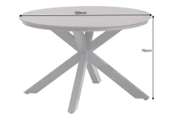 Runder In- und Outdoor Esstisch GALAXY 120cm anthrazit Keramik Aluminium Gartentisch