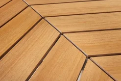 Runder In- und Outdoor Gartentisch DESIGNO 120cm natur Holz-Design anthrazit Metall