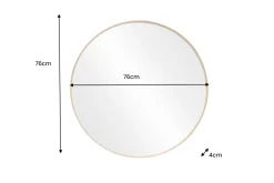 Runder Wandspiegel PORTRAIT 75cm gold mit Metallrahmen
