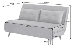 Schlafsessel SMART MULTIFUNCTION 140cm grau Vogue Seiden Samtstoff