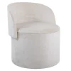 Sessel LUNA 65cm beige Bouclé Polsterhocker mit klappbarer Rückenlehne und Stauraum