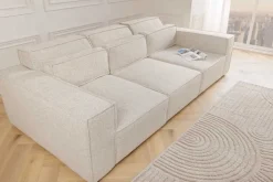 3-Sitzer Sofa BOSSA NOVA 260cm beige ocean Strukturstoff Couch inkl. Kissen
