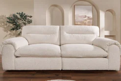 4-Sitzer Sofa SIXTH SENSE 245cm beige Bouclé-Strickstoff mit Nosagfederung und Daunenfedern