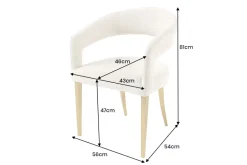 Skandinavischer Stuhl BOUTIQUE beige Strukturstoff brushed champagner gold Metall