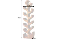 Skulp­tu­rales Weinregal ARTE 100cm natur Suarholz handmade in Bali Flaschenhalter