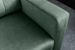 Sofa mit Schlaffunktion SMART moosgrün hochwertiger Vogue Seiden Samtstoff