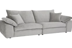 Stilvolles Big Sofa SOHO 260cm grau Chenille 4-Sitzer Couch mit Wellenunterfederung