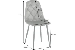 Stilvolles 2er-Set Stühle GLAMM grün Samt schwarze Metallbeine