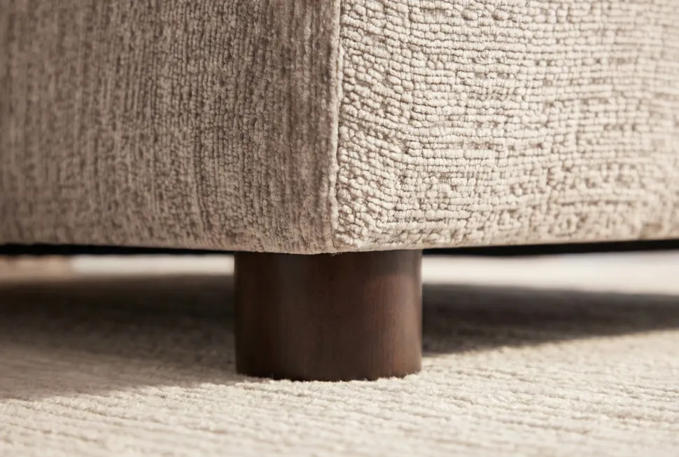 Stilvolles Sofa SOHO 225cm beige Chenille 3-Sitzer Couch mit Wellenunterfederung