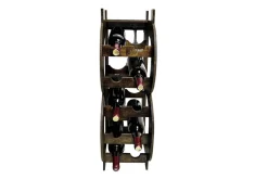Stilvolles Weinregal BITCOIN 70cm natur Holzregal für 10 Flaschen und 4 Gläser