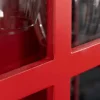 Vintage Barschrank TELEPHONE 200cm rot Mangoholz massiv englische Telefonzelle Vitrine