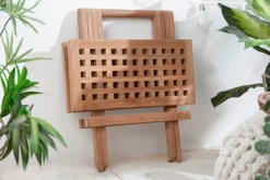 Wetterfester Beistelltisch EMPIRE TEAK 50cm Massivholz klappbar