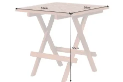 Wetterfester Beistelltisch EMPIRE TEAK 50cm Massivholz klappbar