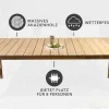 Wetterfester Gartentisch KOPENHAGEN 220cm natur Akazie Massivholz In- und Outdoor
