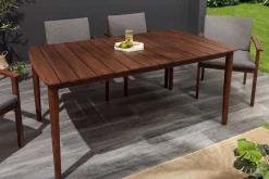Wetterfester Gartentisch KOPENHAGEN 160cm braun Akazie honey finish Massivholz Outdoor