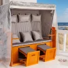 Wetterfeste XXL Strandkorbhülle OSTSEE transparent mit Reißverschluss für 3-Sitzer